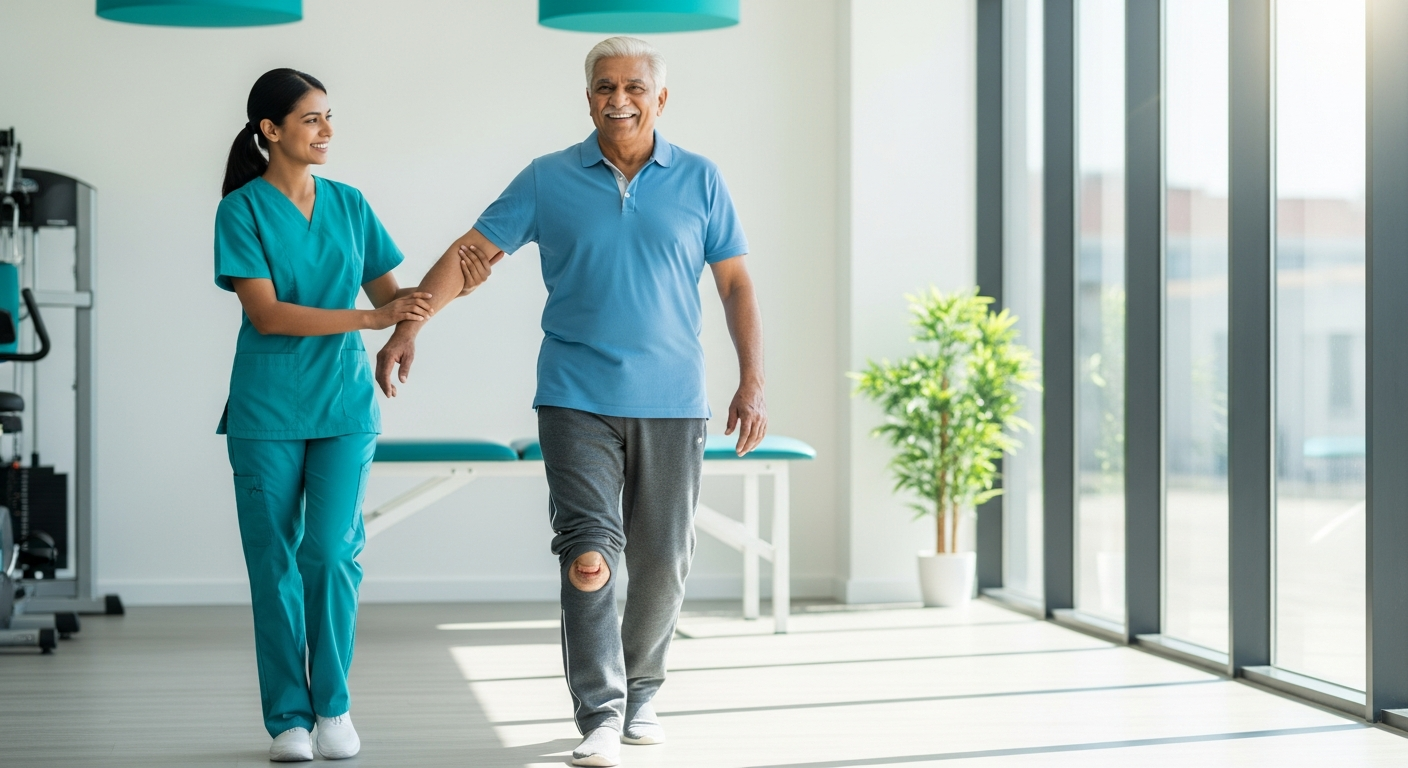 Walking recovery after robotic knee replacement in Bathinda