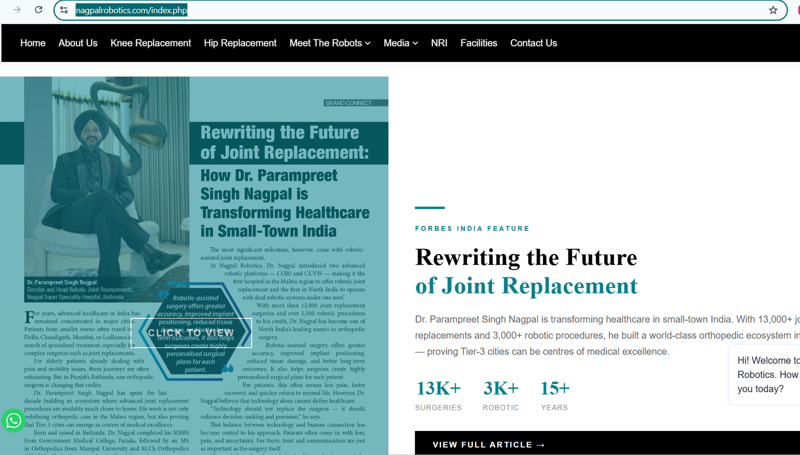 Forbes India Feature Dr. Nagpal Punjab Robotic Surgery